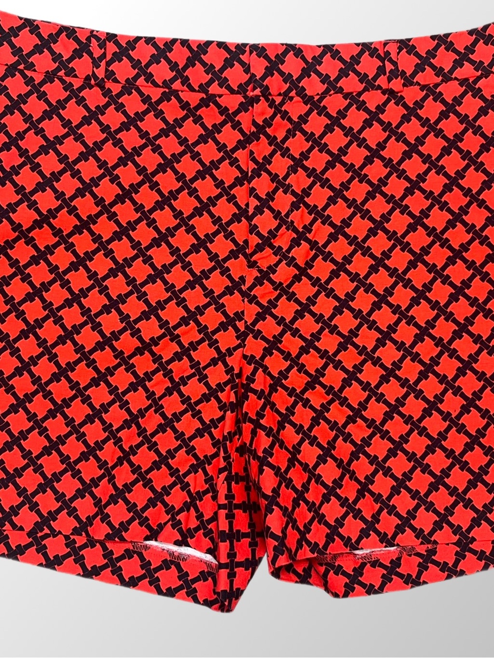 Women's Banana Republic Red and Blue Lattice Patterned Stretch Shorts Sz 10 NWOT